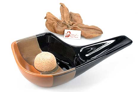 Pipe Ashtray Ceramic black/brown for one Pipe Pipe Ashtray Ceramic black/brown for one Pipe